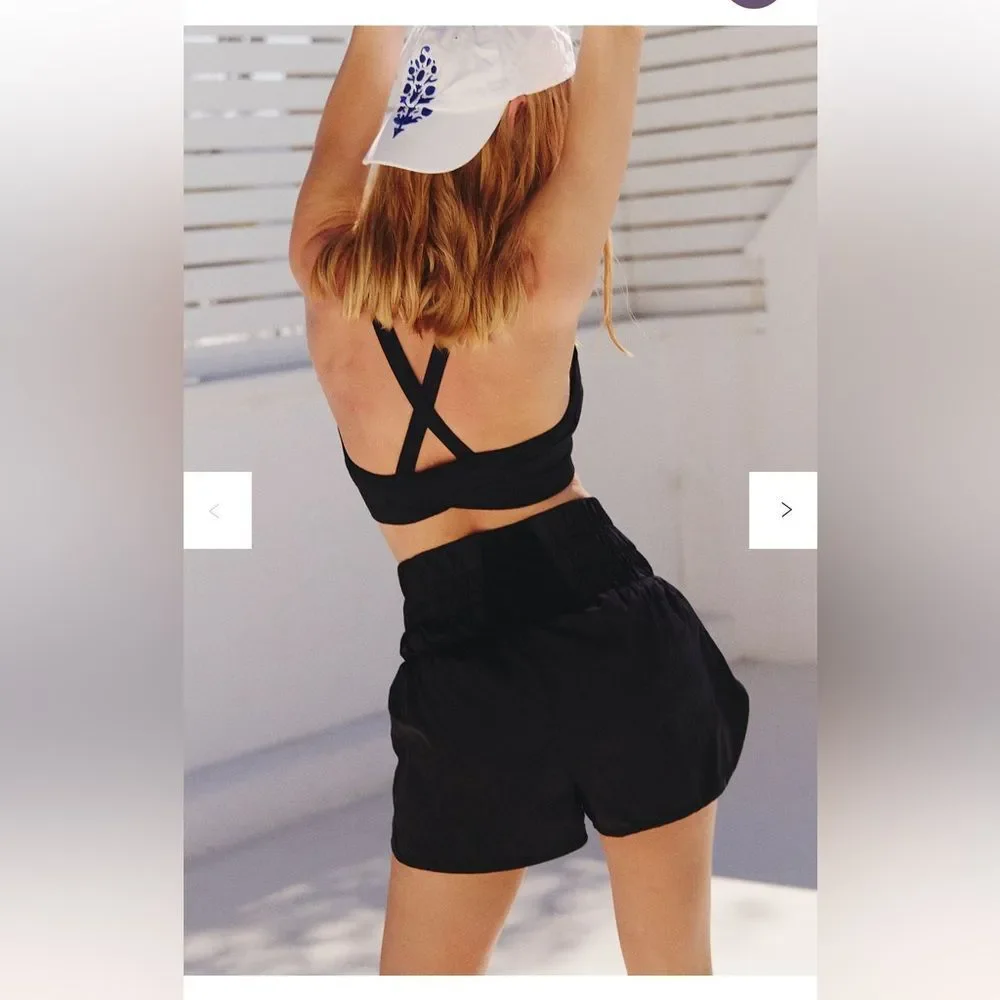 Free People Movement black The Way Home High Rise Lined shorts size L. - Picture 3 of 10